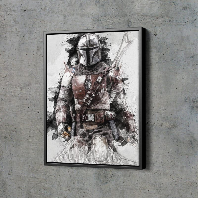 The Mandalorian Poster Star Wars Movie Painting Hand Made Posters Canvas Print Kids Wall Art Man Cave Gift Home Decor