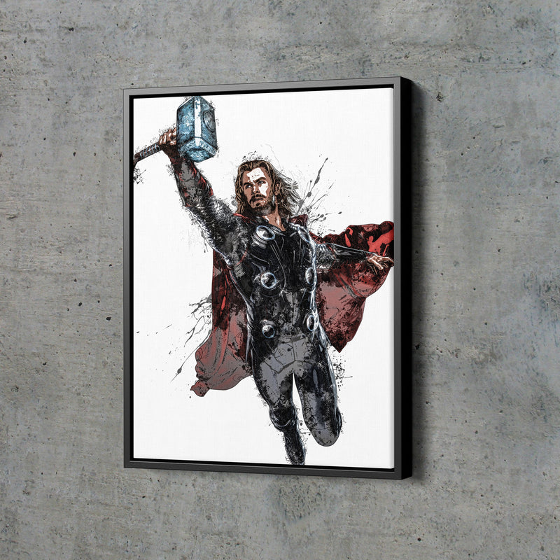 Thor Poster Marvel Superhero Comics Painting Hand Made Posters Canvas Print Kids Wall Art Man Cave Gift Home Decor