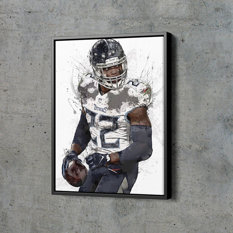 Derrick Henry Poster Tennessee Titans Football Painting Hand Made Posters Canvas Print Kids Wall Art Home Man Cave Gift Decor