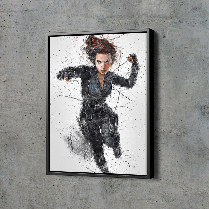 Black Widow Poster Marvel Comics Hand Made Posters Canvas Print Wall Art Home Decor