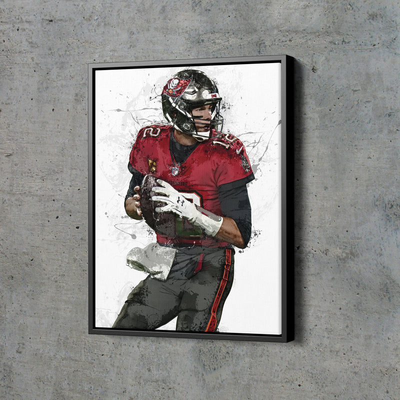 Tom Brady Art Poster Tampa Bay Buccaneers Football Hand Made Posters Canvas Print Kids Wall Art Man Cave Gift Home Decor