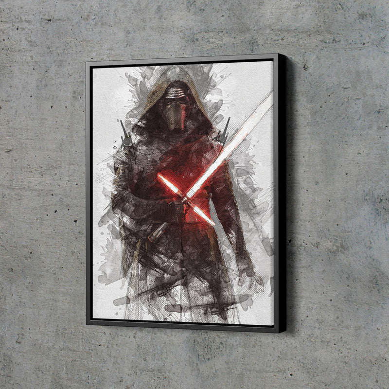 Kylo Ren Poster Star Wars Movie Painting Hand Made Posters Canvas Print Kids Wall Art Man Cave Gift Home Decor