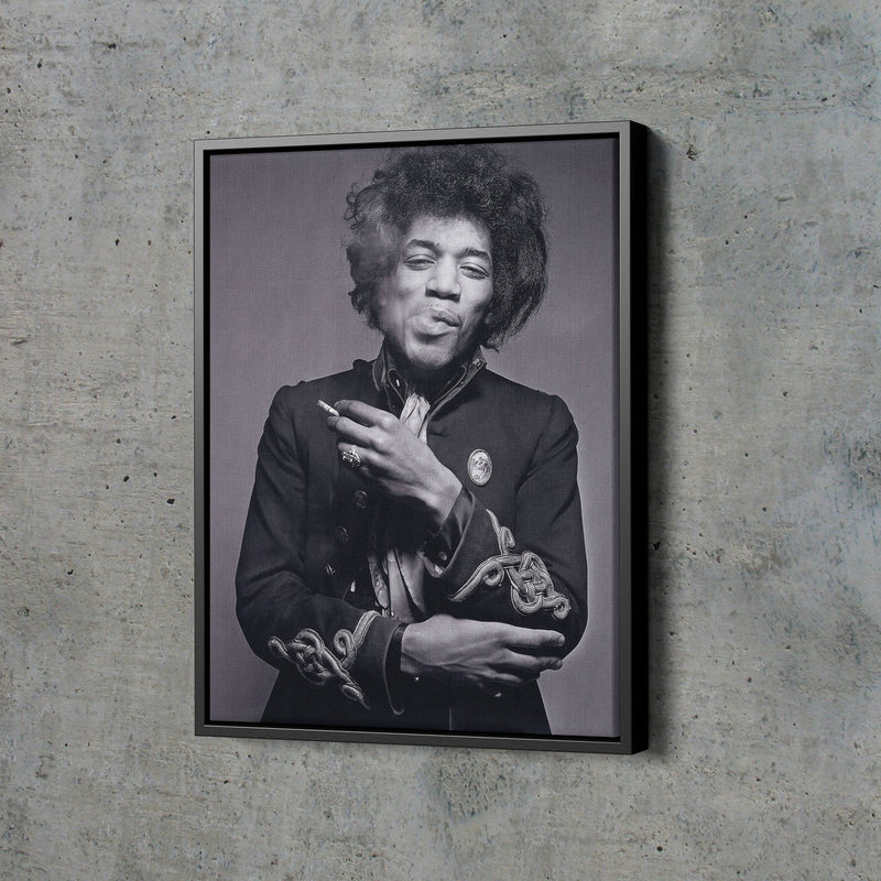 Jimi Hendrix Poster Guitarist Singer Smoking Hand Made Posters Canvas Print Wall Art Home Decor