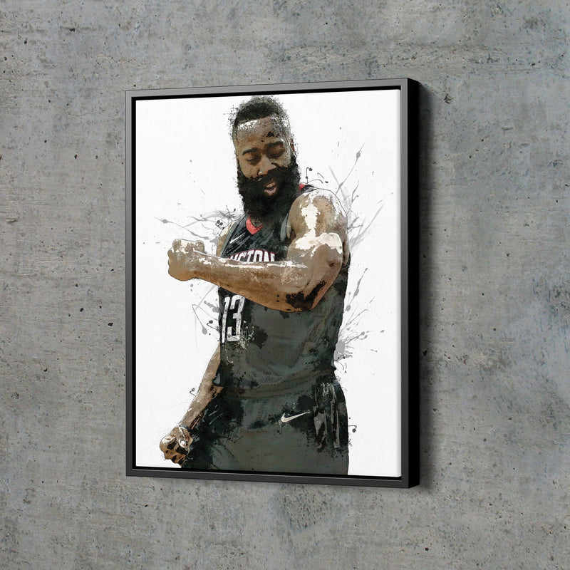 James Harden Poster Houston Rockets Basketball Painting Hand Made Posters Canvas Print Kids Wall Art Home Man Cave Gift Decor