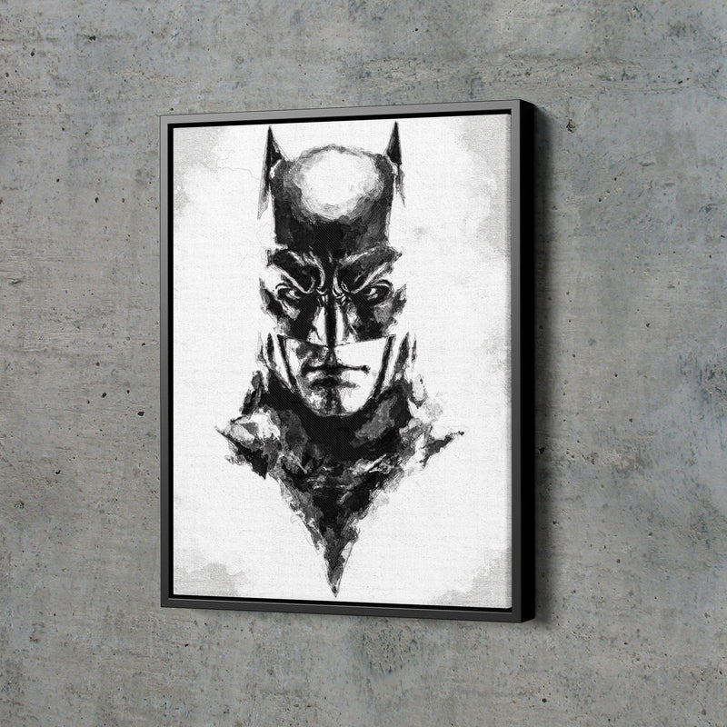 Batman Face Poster DC Superhero Comics Painting Hand Made Posters Canvas Print Kids Wall Art Man Cave Gift Home Decor