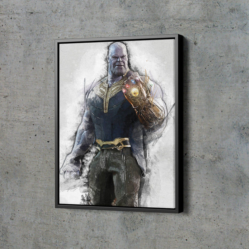 Thanos Art Poster Marvel Superhero Comics Painting Hand Made Posters Canvas Print Kids Wall Art Man Cave Gift Home Decor