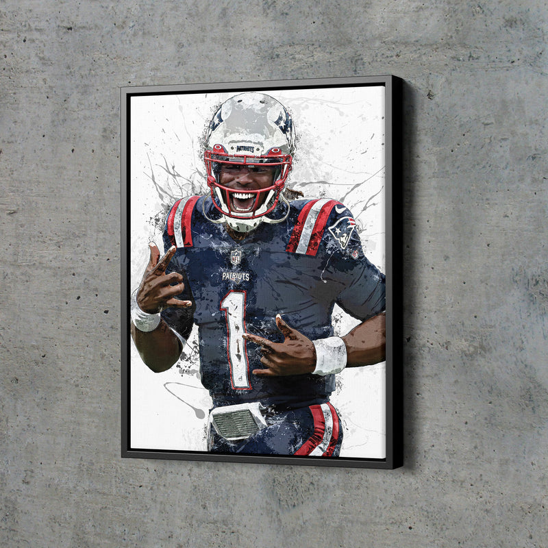 Cam Newton Poster New England Patriots Football Hand Made Posters Canvas Print Kids Wall Art Home Man Cave Gift Decor