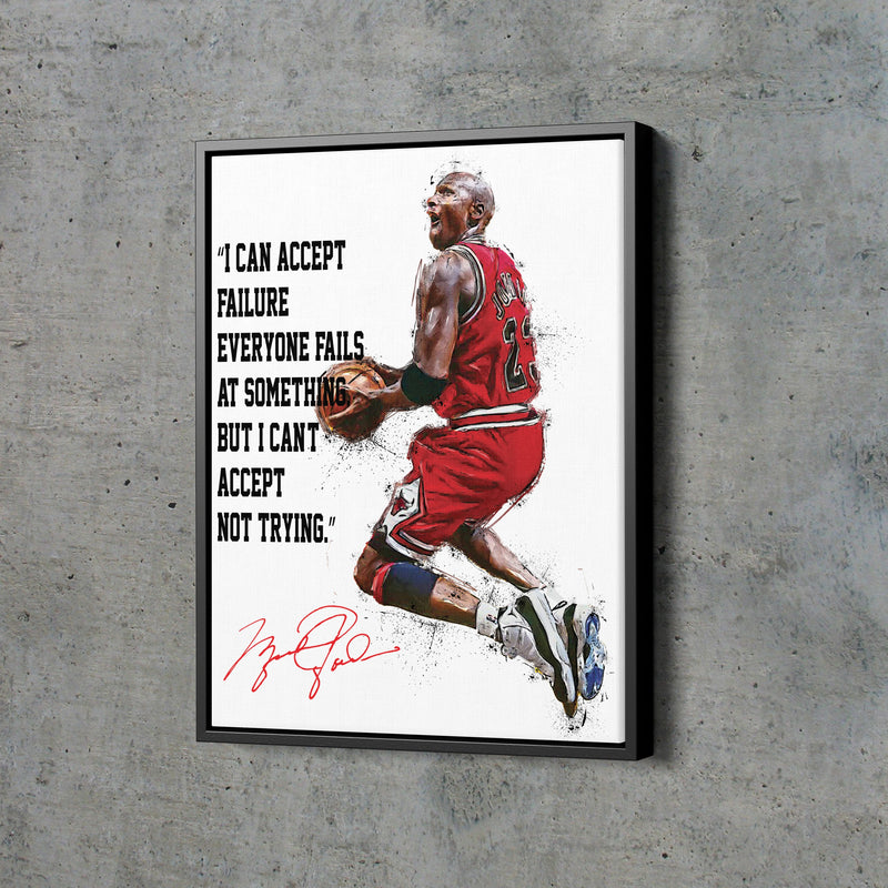 Michael Jordan Poster Chicago Bulls quote Basketball Hand Made Posters Canvas Print Wall Art Home Decor