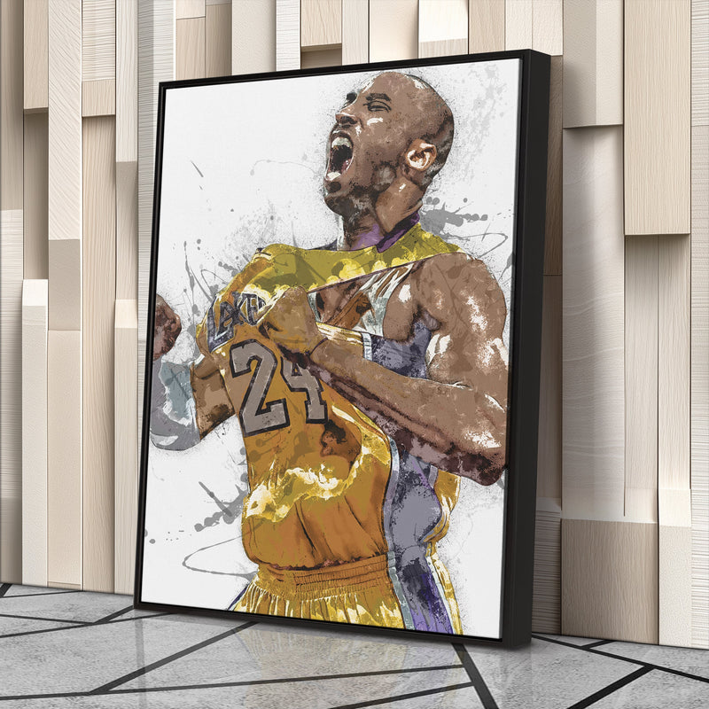Kobe Bryant Canvas Art – Lakers Basketball Wall Decor