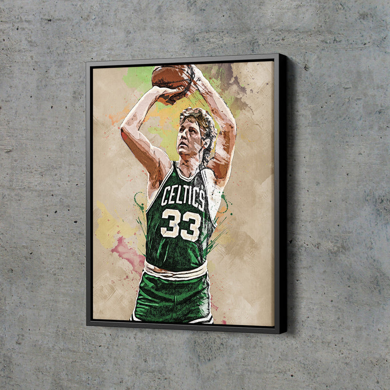 Larry Bird Poster Boston Celtics Basketball Painting Hand Made Posters Canvas Print Wall Kids Art Man Cave Gift Home Decor