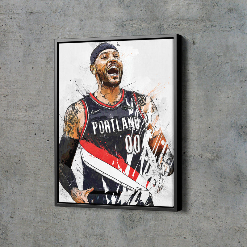 Carmelo Anthony Poster Portland Trail Blazers Basketball Hand Made Posters Canvas Print Wall Art Home Decor