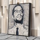 Malcolm X Canvas Art – Civil Rights Geometric Wall Decor