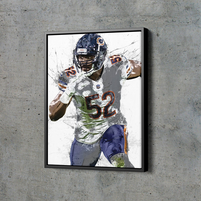 Khalil Mack Poster Chicago Bears Football Hand Made Posters Canvas Print Wall Art Man Cave Gift Home Kids Decor