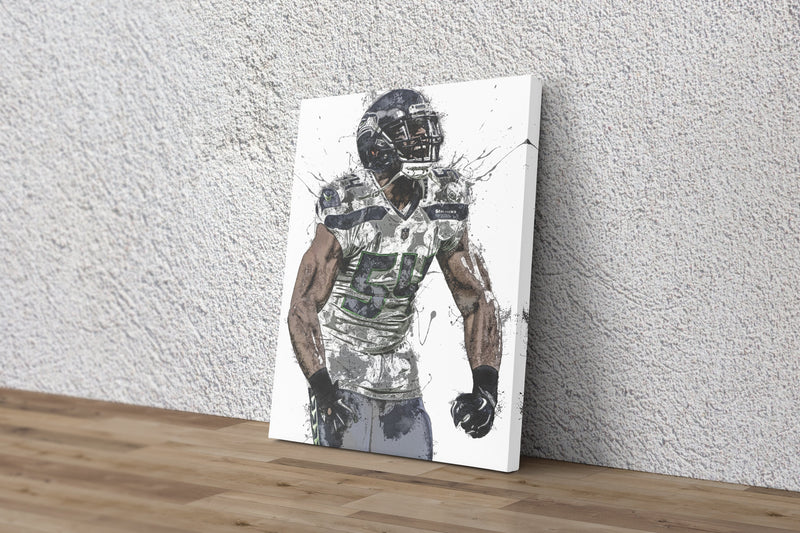 Bobby Wagner Poster Seattle Seahawks Football Hand Made Posters Canvas Print Wall Art Man Cave Gift Home Kids Decor