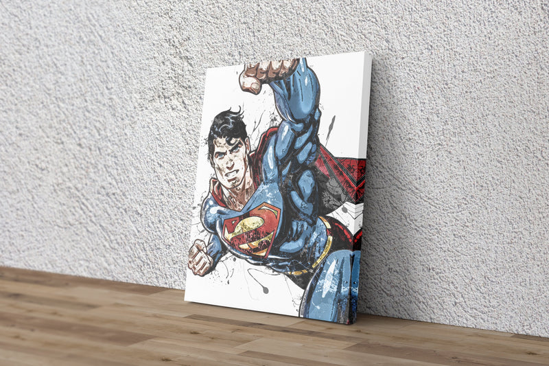 Superman Poster DC Superhero Comics Painting Hand Made Posters Canvas Print Kids Wall Art Man Cave Gift Home Decor