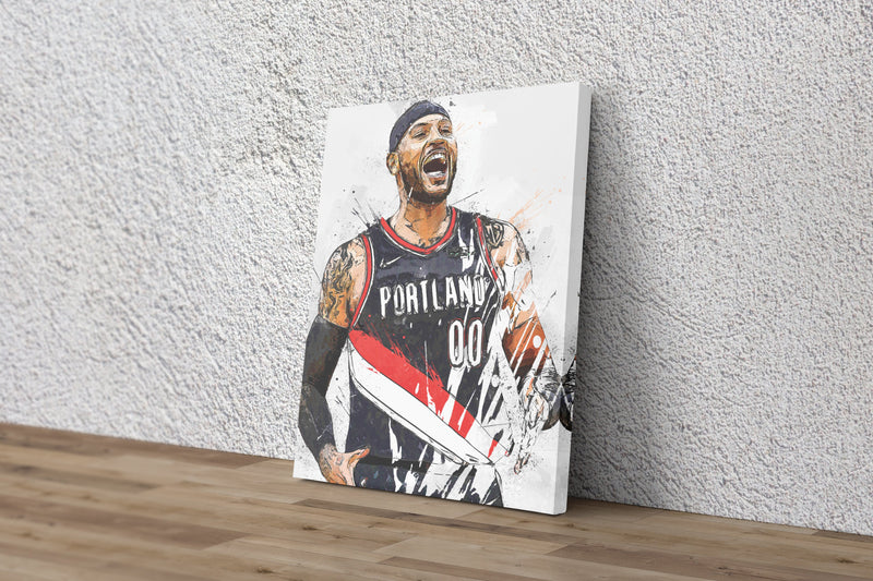 Carmelo Anthony Poster Portland Trail Blazers Basketball Hand Made Posters Canvas Print Wall Art Home Decor