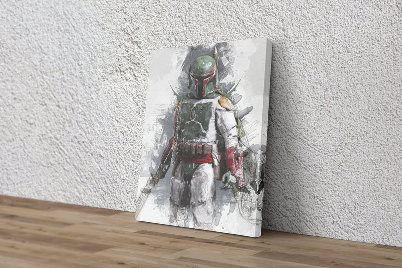 Boba Fett Poster Star Wars Painting Hand Made Posters Canvas Print Kids Wall Art Man Cave Gift Home Decor