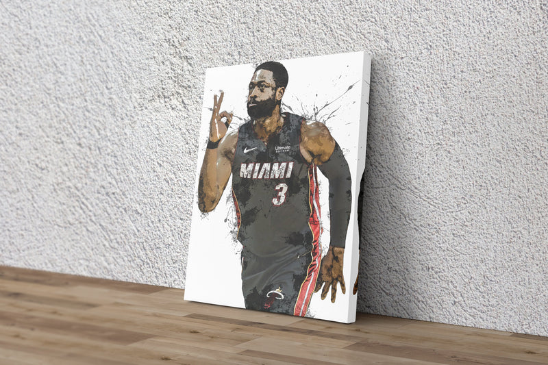 Dwyane Wade Art Poster Miami Heat Basketball Hand Made Posters Canvas Print Kids Wall Art Man Cave Gift Home Decor