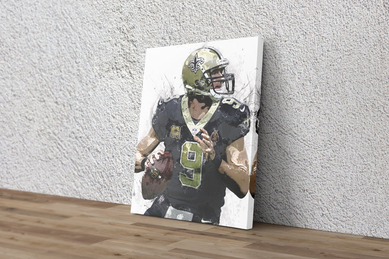 Drew Brees Poster New Orleans Saints Football Painting Hand Made Posters Canvas Print Wall Art Man Cave Gift Home Kids Decor