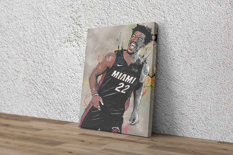 Jimmy Butler Poster Miami Heat Basketball Painting Hand Made Posters Canvas Print Wall Art Man Cave Gift Home Kids Decor