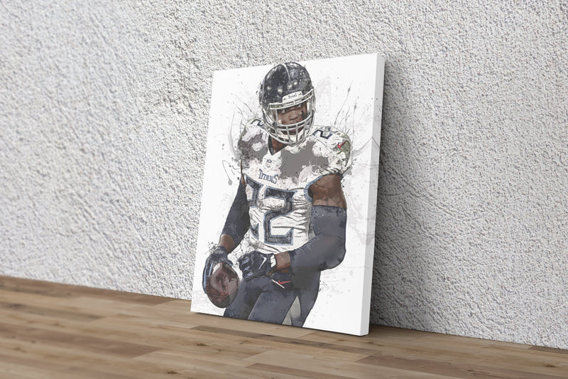 Derrick Henry Poster Tennessee Titans Football Painting Hand Made Posters Canvas Print Kids Wall Art Home Man Cave Gift Decor