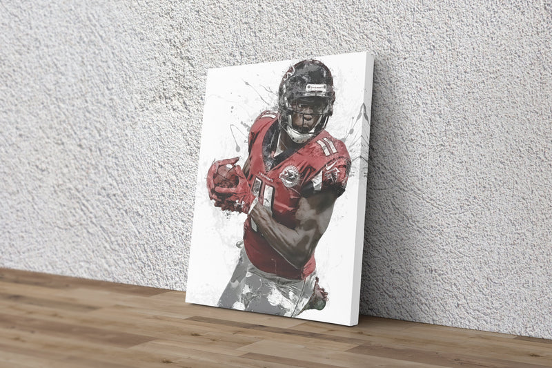 Julio Jones Art Poster Atlanta Falcons Football Hand Made Posters Canvas Print Kids Wall Art Home Man Cave Gift Decor