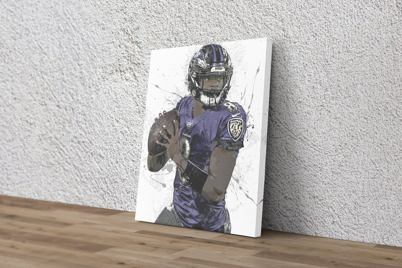 Lamar Jackson Poster Baltimore Ravens Football Painting Hand Made Posters Canvas Framed Print Wall Kids Art Man Cave Gift Home Decor