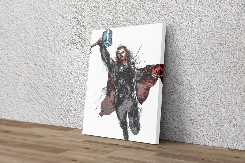 Thor Poster Marvel Superhero Comics Painting Hand Made Posters Canvas Print Kids Wall Art Man Cave Gift Home Decor