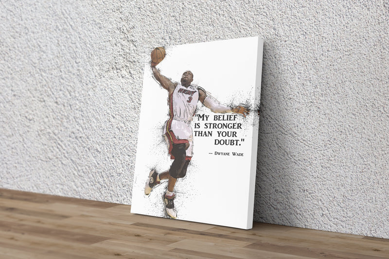 Dwyane Wade Poster Miami Heat Quote Basketball Hand Made Posters Canvas Print Wall Art Home Decor