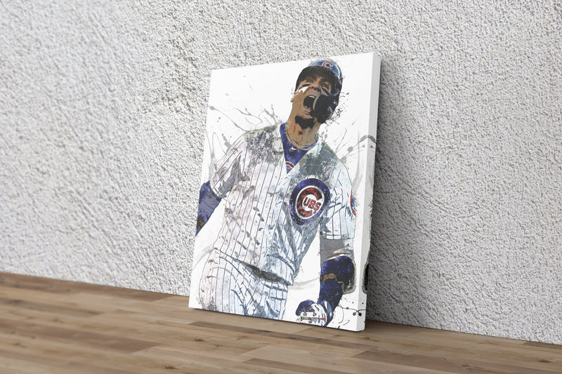 Javier Baez Poster Chicago Cubs Baseball Painting Hand Made Posters Canvas Print Kids Wall Art Man Cave Gift Home Decor