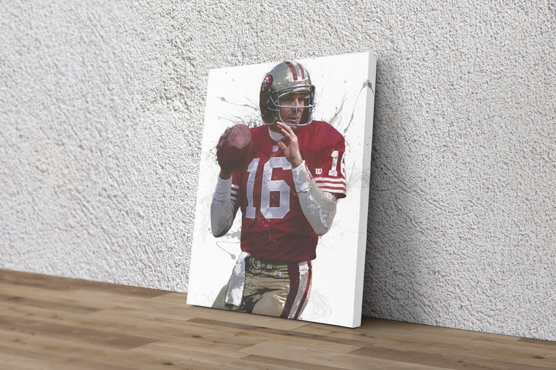 Joe Montana Poster San Francisco 49ers Football Painting Hand Made Posters Canvas Print Wall Art Man Cave Gift Home Kids Decor