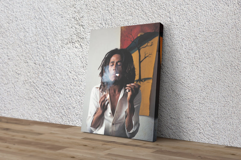 Bob Marley Poster Singer Smoking Hand Made Poster Canvas Print Wall Art Home Decor