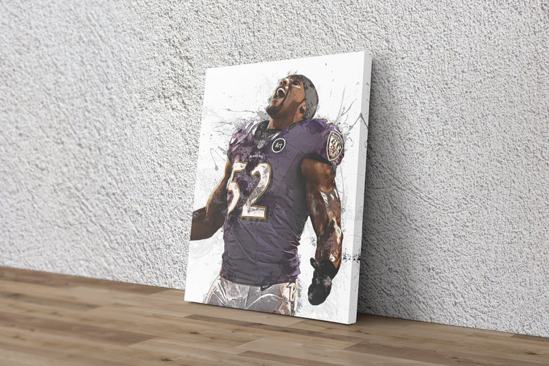 Ray Lewis Art Poster Baltimore Ravens Football Hand Made Posters Canvas Print Kids Wall Art Man Cave Gift Home Decor