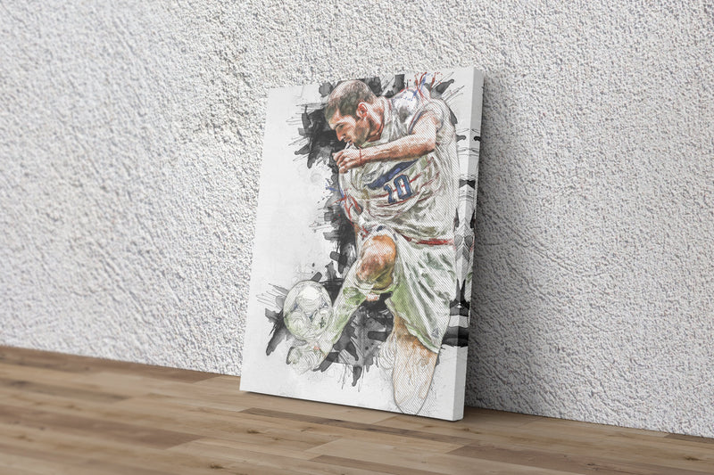 Zidane Poster Real Madrid Soccer Painting Hand Made Posters Canvas Print Kids Wall Art Man Cave Gift Home Decor