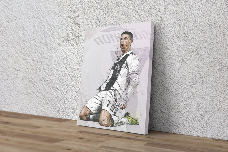 Cristiano Ronaldo Poster Celebration Soccer Player Juventus Hand Made Posters Canvas Print Wall Art Home Decor