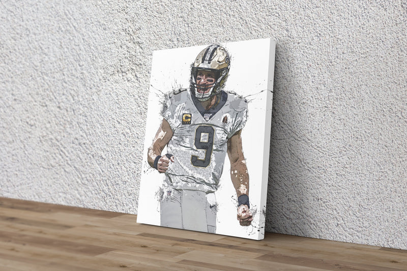 Drew Brees Poster New Orleans Saints Football Hand Made Posters Canvas Print Kids Wall Art Man Cave Gift Home Decor