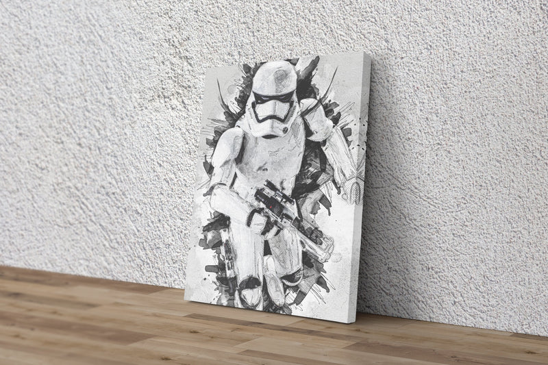 White Stormtrooper Poster Star Wars Painting Hand Made Posters Canvas Print Kids Wall Art Man Cave Gift Home Decor