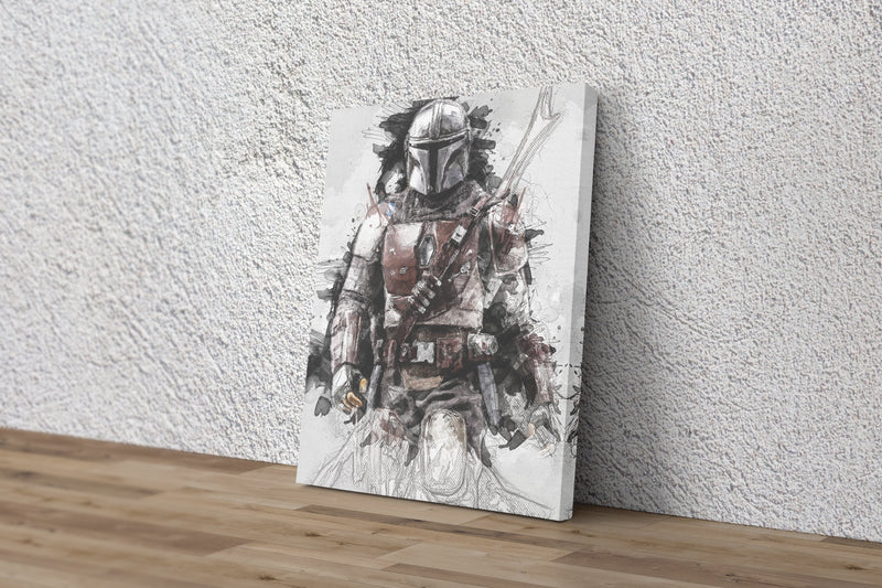 The Mandalorian Poster Star Wars Movie Painting Hand Made Posters Canvas Print Kids Wall Art Man Cave Gift Home Decor