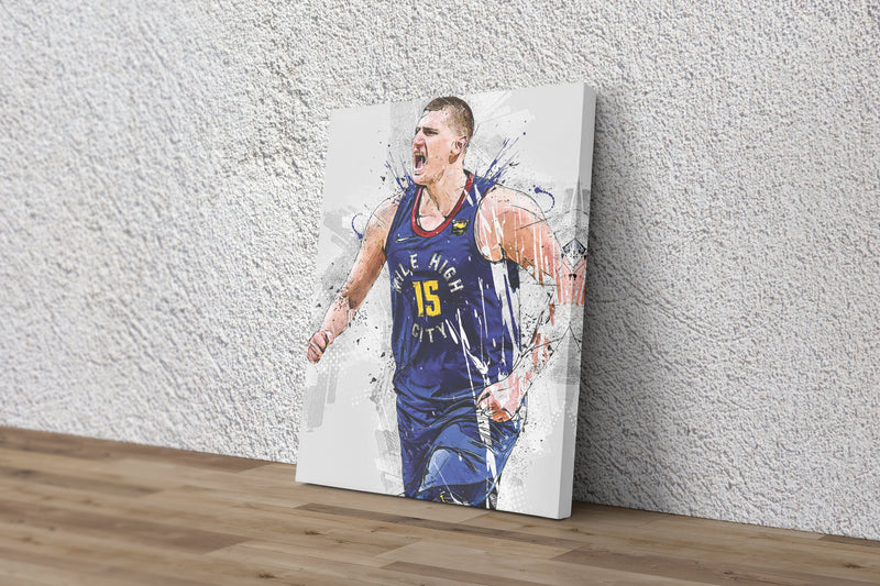 Nikola Jokic Art Poster Denver Nuggets Basketball Hand Made Posters Canvas Print Wall Art Home Man Cave Gift Decor