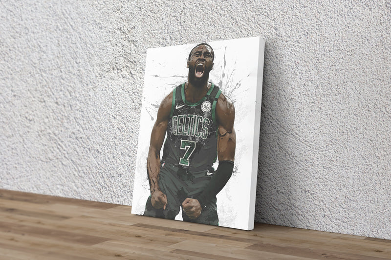 Jaylen Brown Poster Boston Celtics Basketball Painting Hand Made Posters Canvas Print Kids Wall Art Man Cave Gift Home Decor