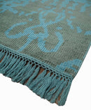 Blue and Gray Art Silk Hand Knotted Area Rug 4.5x6.5 - Modern Persian