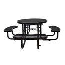 Large 46-Inch Heavy-Duty Round Outdoor Steel Picnic Table With Umbrella Hole (SAK96428)