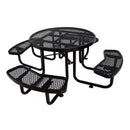 Large 46-Inch Heavy-Duty Round Outdoor Steel Picnic Table With Umbrella Hole (SAK96428)
