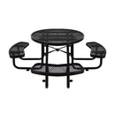 Large 46-Inch Heavy-Duty Round Outdoor Steel Picnic Table With Umbrella Hole (SAK96428)