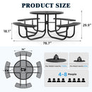 46" Round Picnic Table With Umbrella Hole