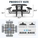 46" Square Picnic Table With Umbrella Hole
