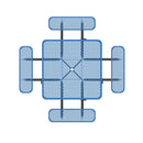 46" Square Picnic Table With Umbrella Hole