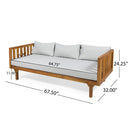 Acacia Wood Patio Furniture Set: Outdoor Daybed & Coffee Table