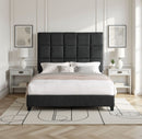 Squares Upholstered Headboard Platform Bed by HouseOfZazla