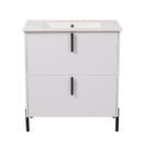 Bathroom Vanity With Ceramic Sink, Fluted Design by HouseOfZazla